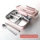 Stainless steel bento lunch box with phone stand lid