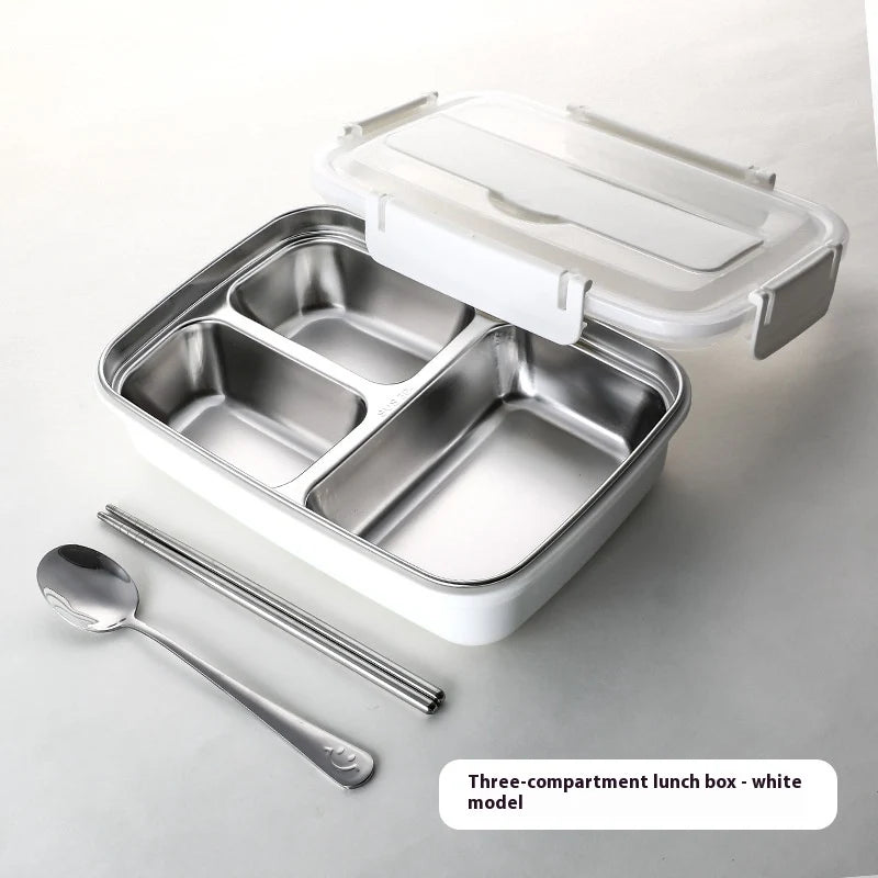 Stainless steel bento lunch box with phone stand lid