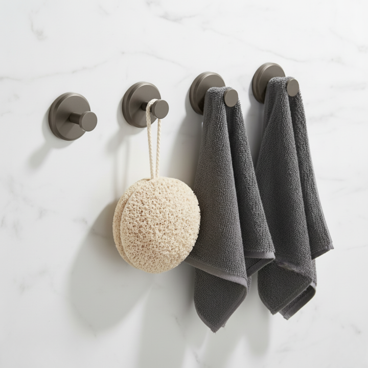 Suction Towel Hooks | Set of 4, No Drilling