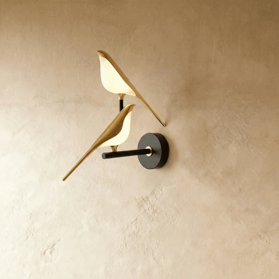 Modern Swallow Wall Light LED Light With Acrylic Diffuser in 2 Heads: L11″(28cm) x H15″(38cm)