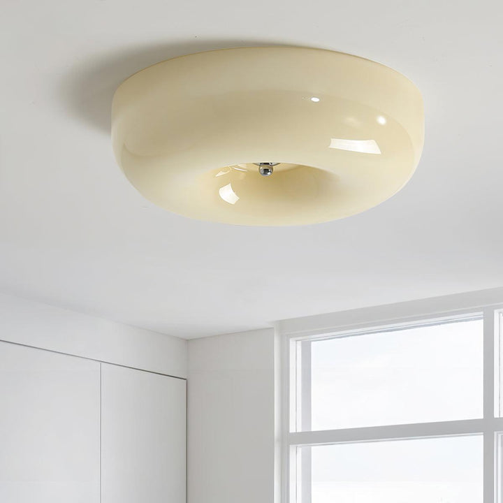 Swirl glass flush ceiling light