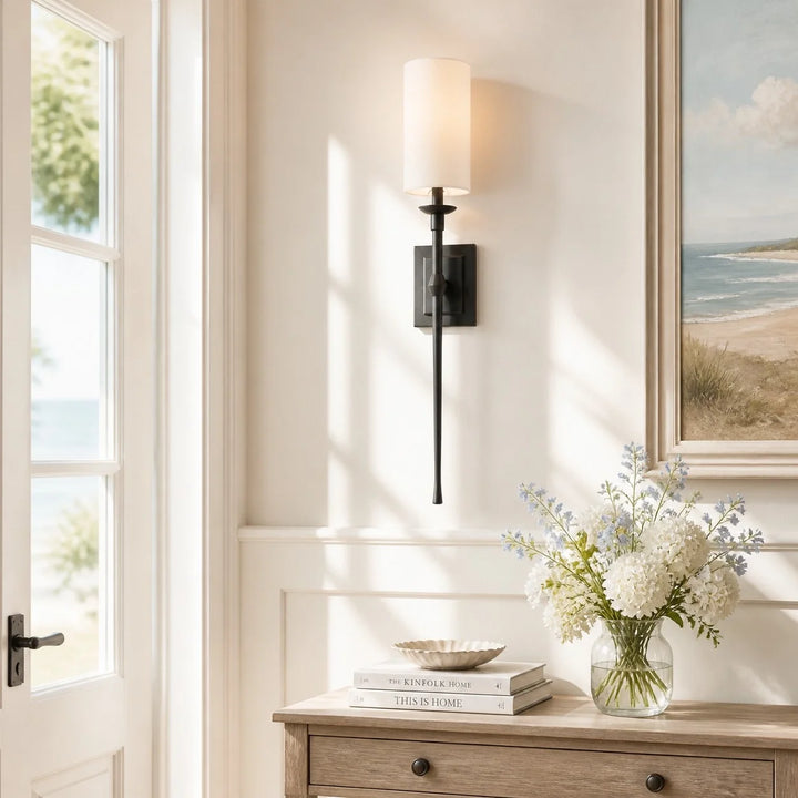 Tall Metal Rod Wall Light