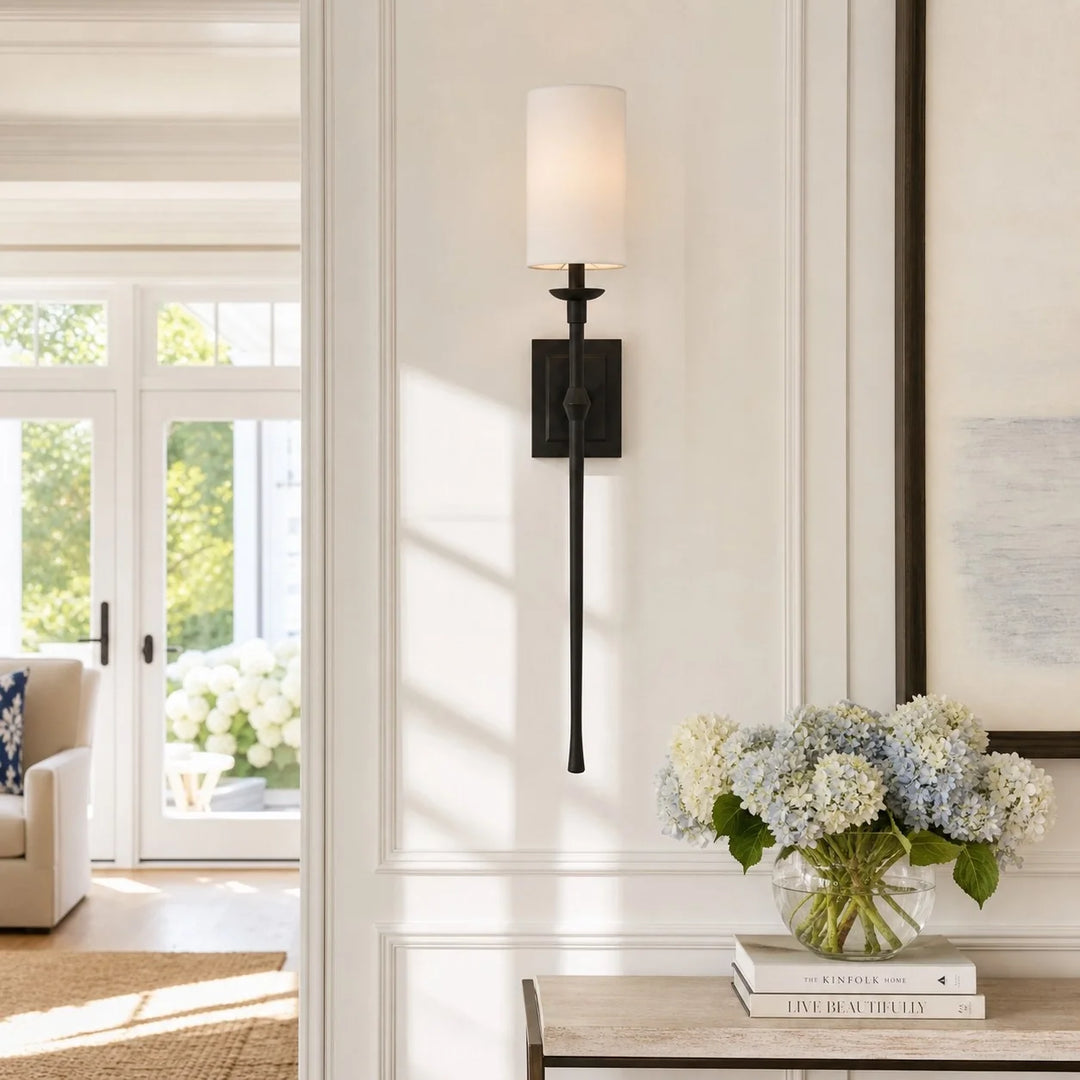 Tall Metal Rod Wall Light
