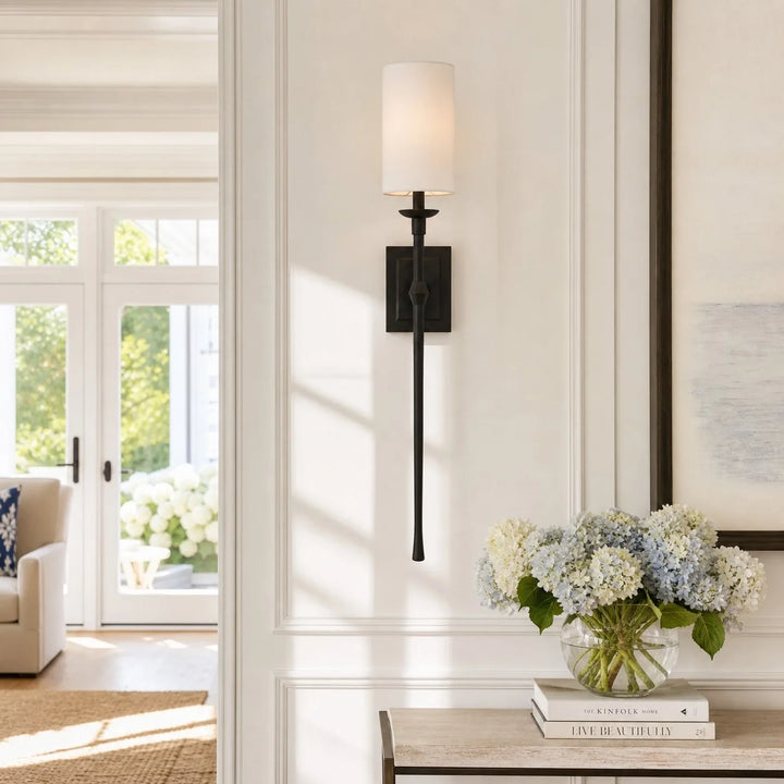 Tall Metal Rod Wall Light