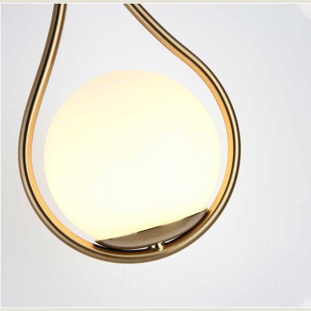 Teardrop Wall Light with Opal Globe | Black, Gold or Silver
