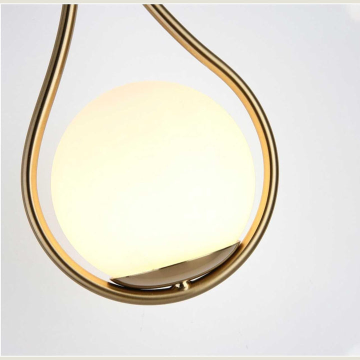 Teardrop Wall Light with Opal Globe | Black, Gold or Silver