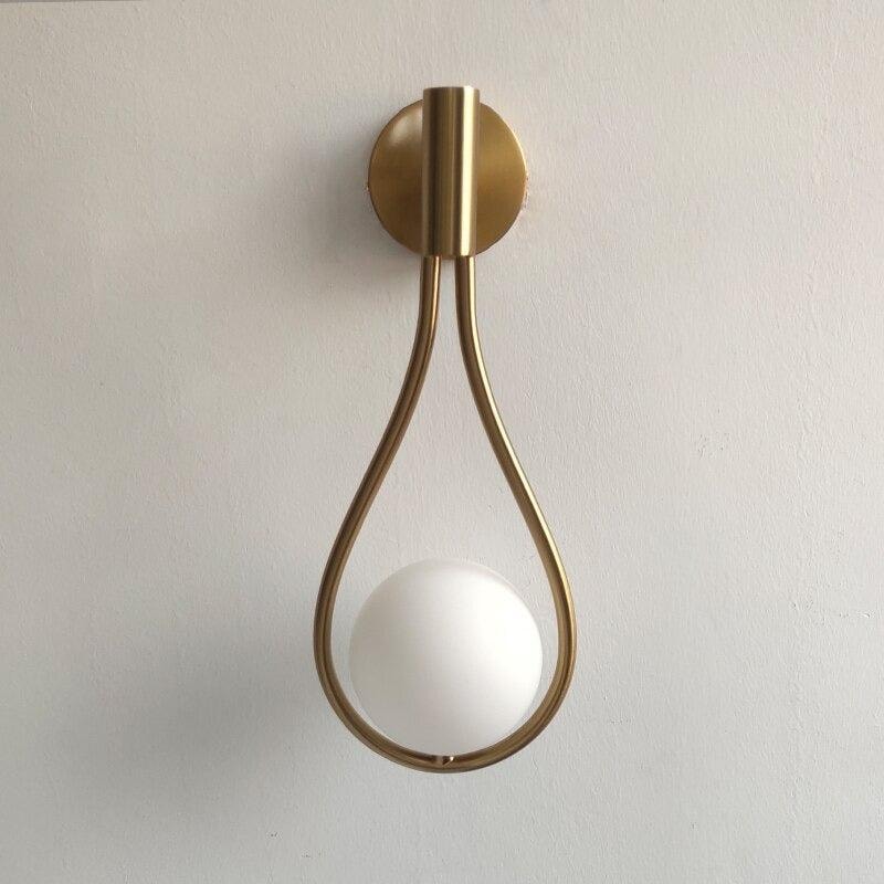 Teardrop Wall Light with Opal Globe | Black, Gold or Silver