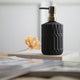 Textured Glass Soap Dispenser with Gold Pump