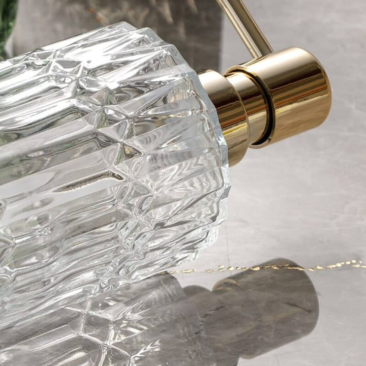 Textured Glass Soap Dispenser with Gold Pump