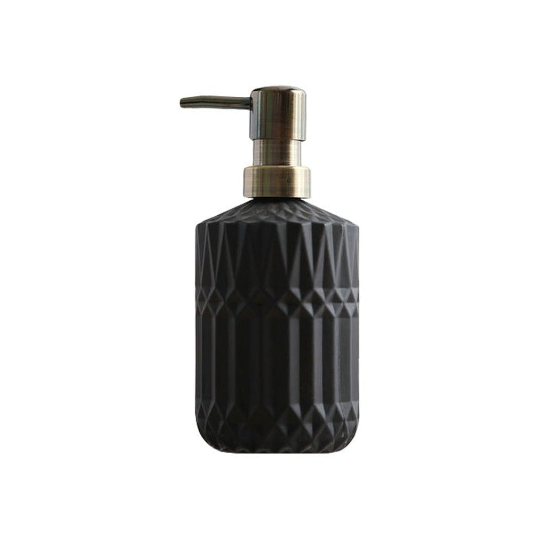 Textured Glass Soap Dispenser with Gold Pump