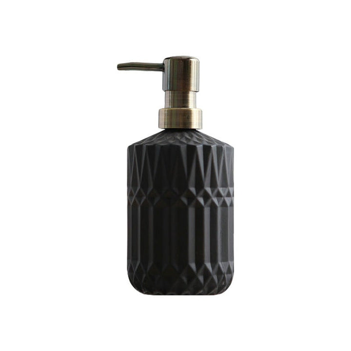 Textured Glass Soap Dispenser with Gold Pump