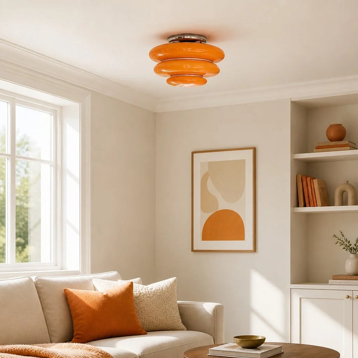 Tiered Amber Glass Ceiling Light