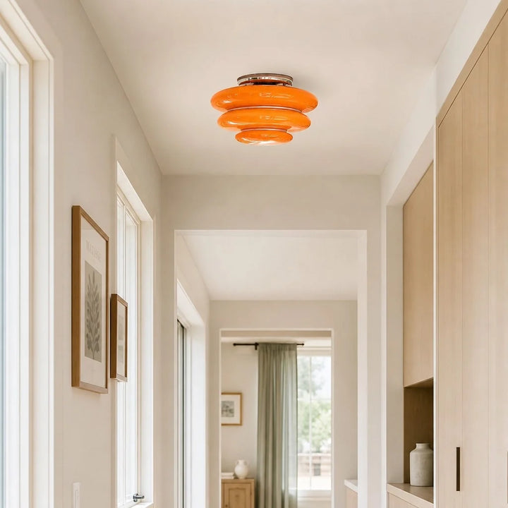 Tiered Amber Glass Ceiling Light