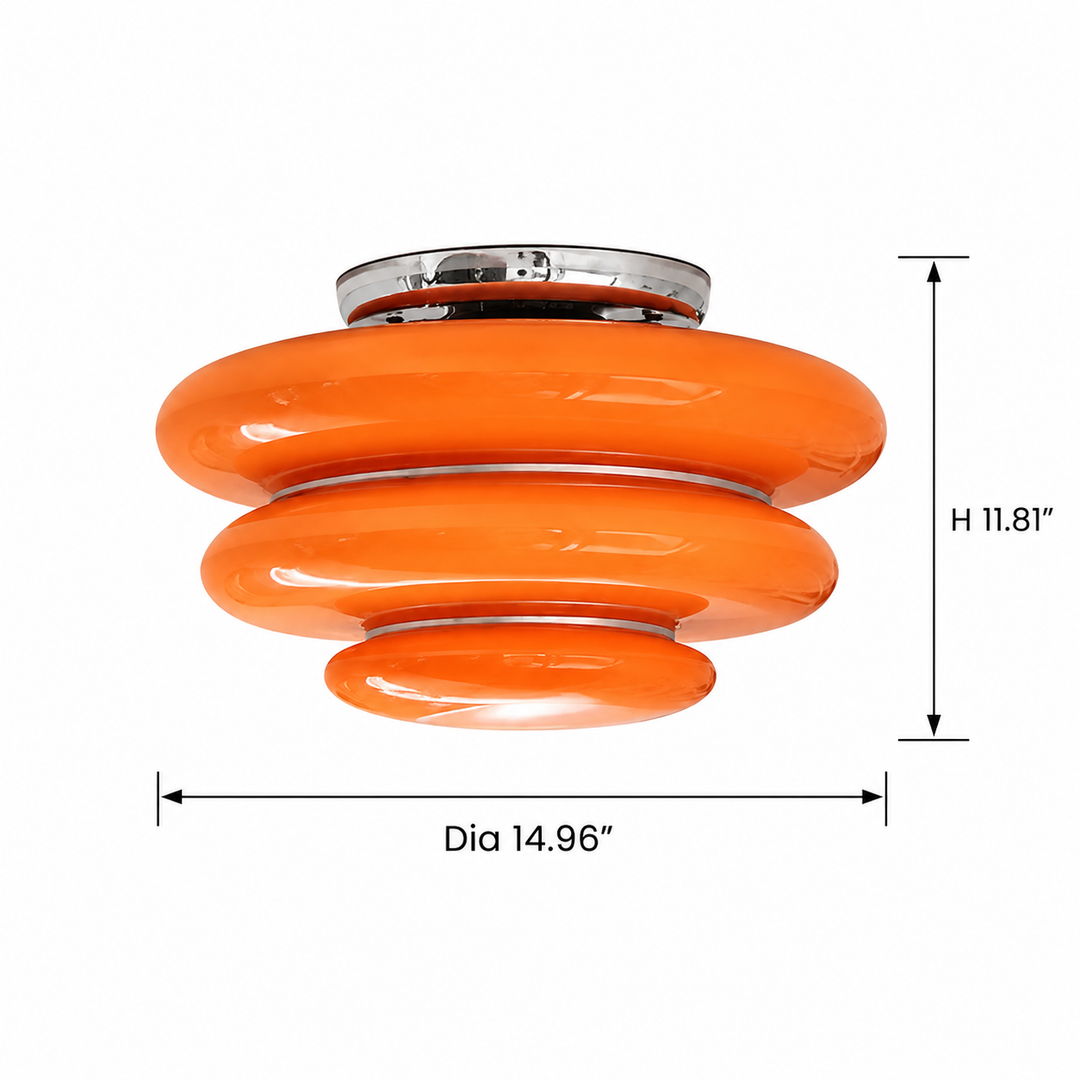 Tiered Amber Glass Ceiling Light