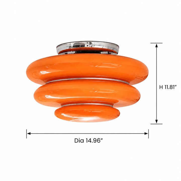 Tiered Amber Glass Ceiling Light