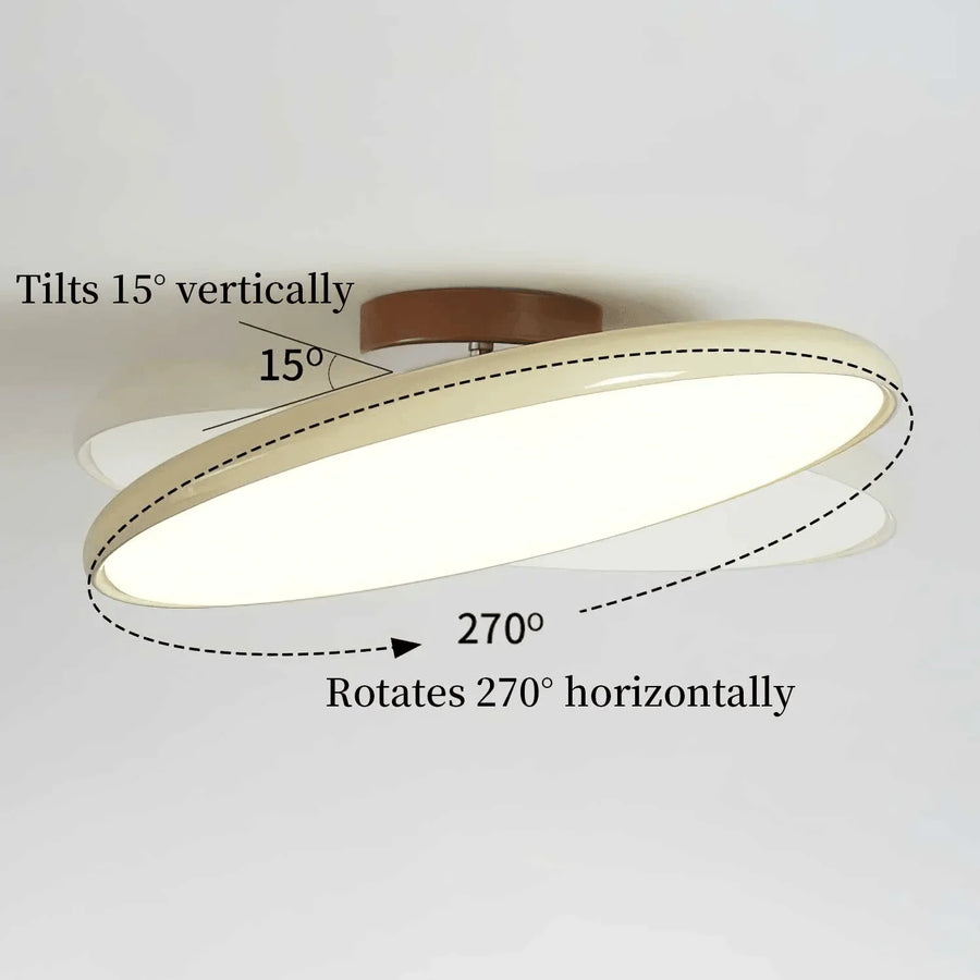 Tilting disc LED ceiling light