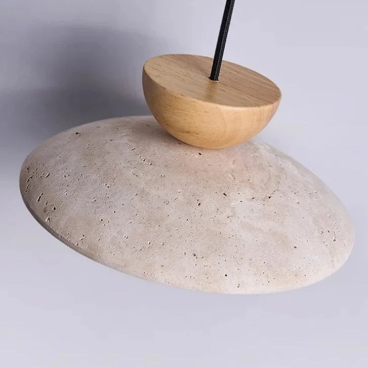Travertine and Glass Pendant Light