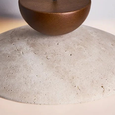 Travertine and Glass Pendant Light