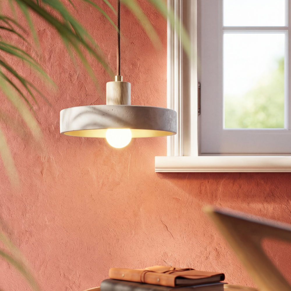 Travertine Bauhaus Pendant Light, view 2