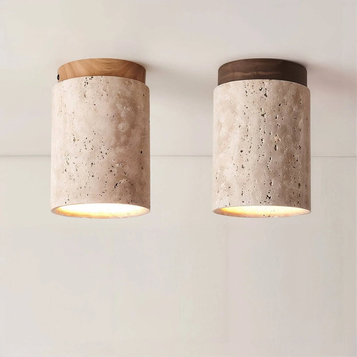 Travertine Semi Flush Ceiling Light