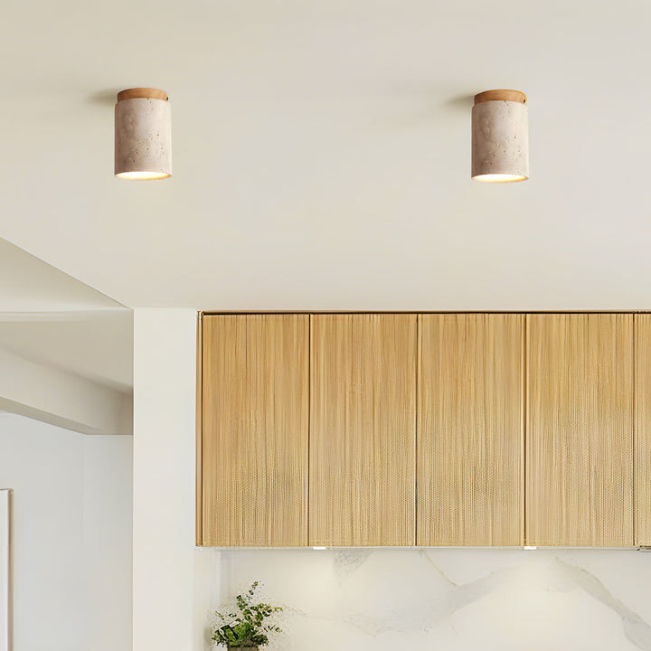 Travertine Semi Flush Ceiling Light