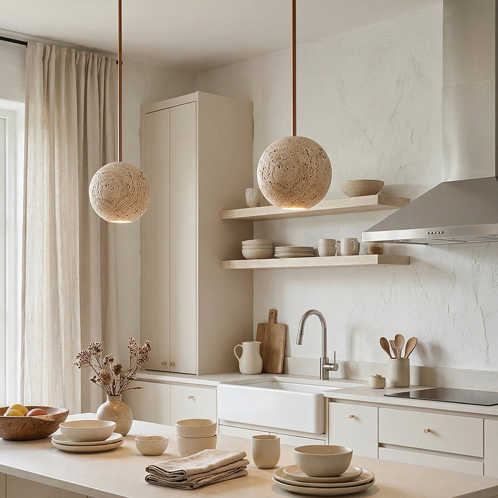 Travertine Stone Pendant Light
