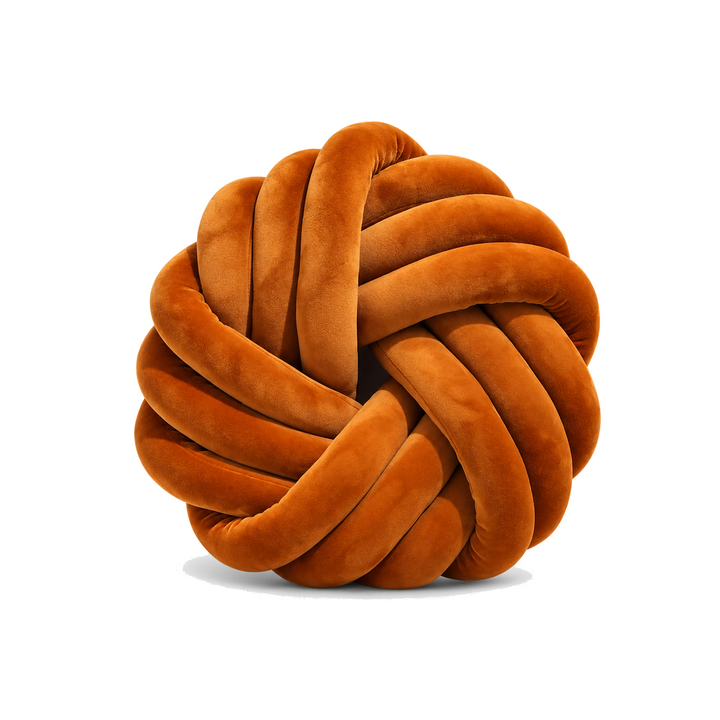 Velvet knot ball cushion