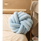 Velvet knot ball cushion