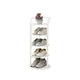Vertical metal shoe rack with round tiers