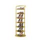 Vertical metal shoe rack with round tiers