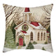 Vintage Christmas scene cushion cover