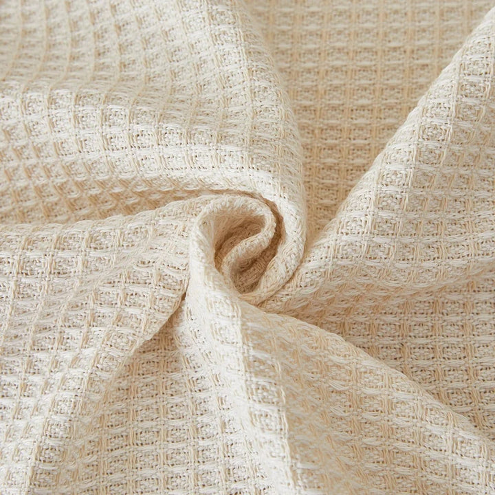 Waffle weave sofa throw cover in beige