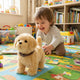 Walking and barking golden plush puppy toy