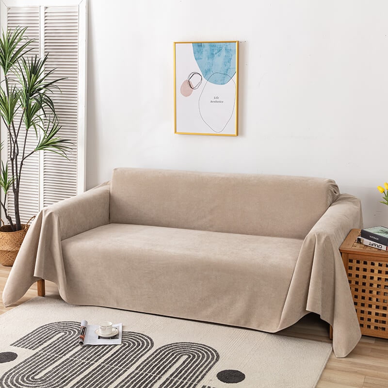 Water-resistant chenille sofa throw