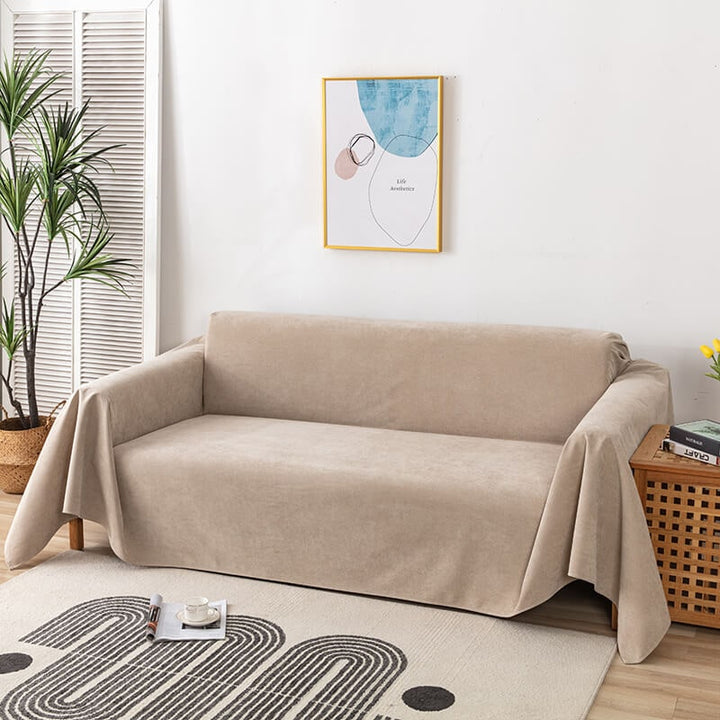Water-resistant chenille sofa throw