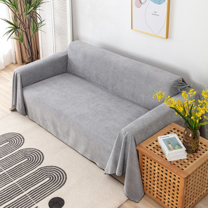 Water-resistant chenille sofa throw