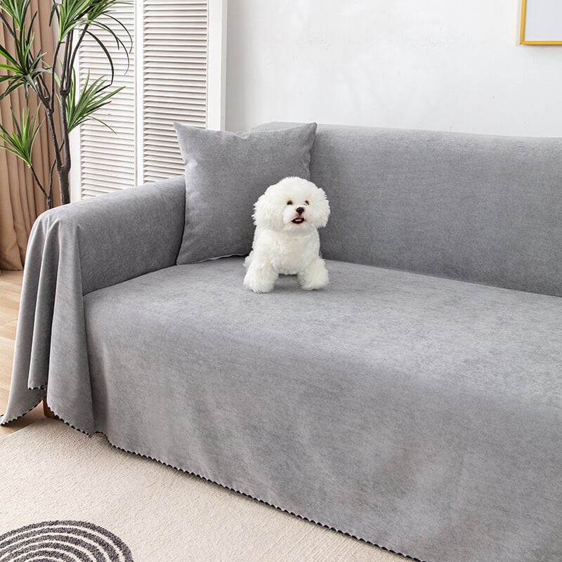 Water-resistant chenille sofa throw
