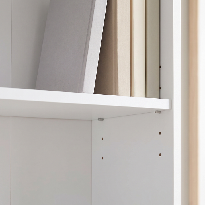 White 6-tier bookcase 60 cm wide