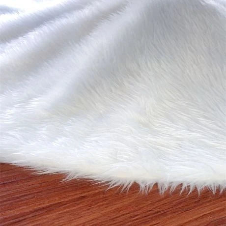White faux fur Christmas tree skirt
