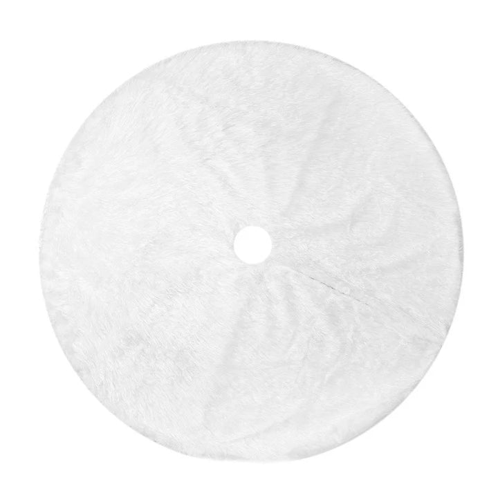 White faux fur Christmas tree skirt
