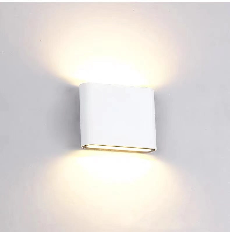 Slim Rectangular Outdoor Wall Light | Up and Down LED, Black or White