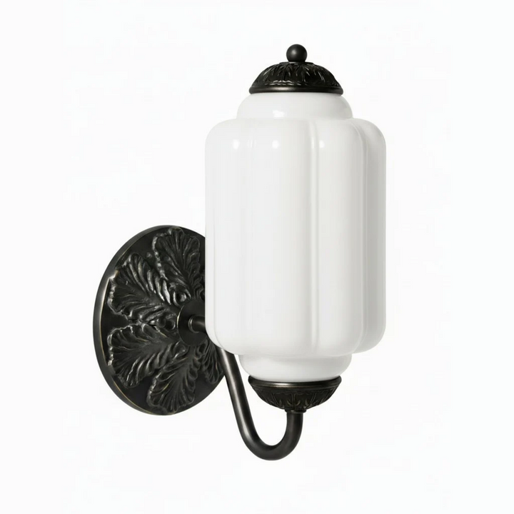 Lumi Vintage Milk Glass Oiled Brass Eloise Sconce