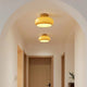 Wood and glass mushroom ceiling light