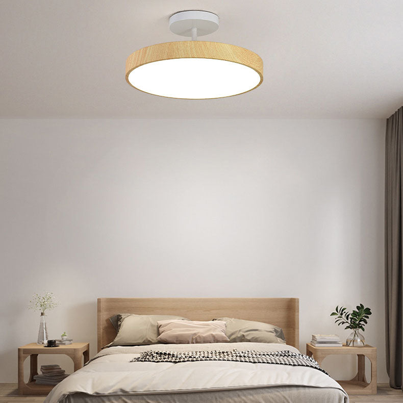 Wood effect LED ceiling light