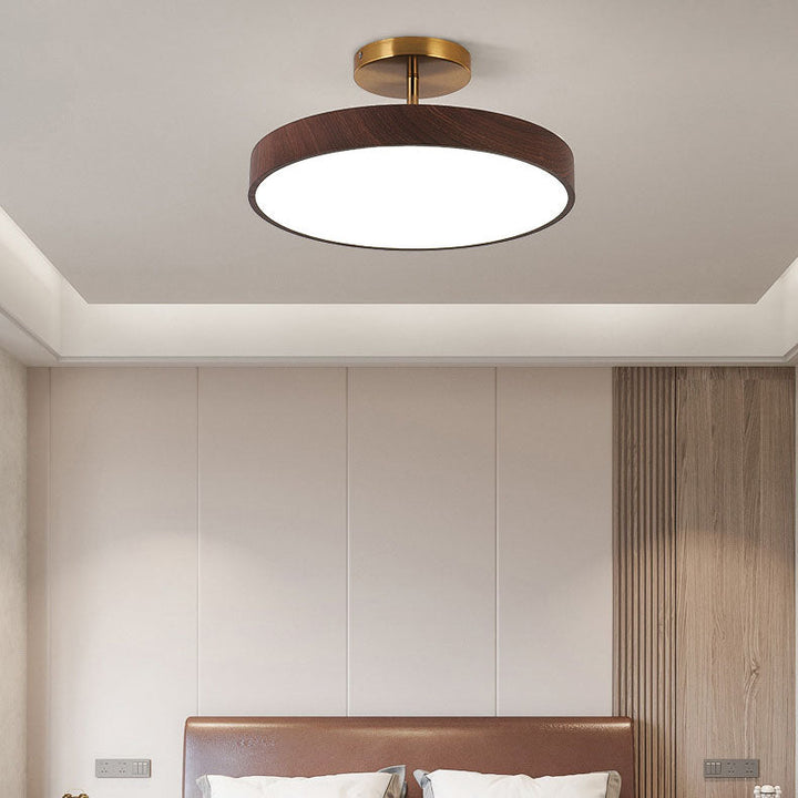 Wood effect LED ceiling light