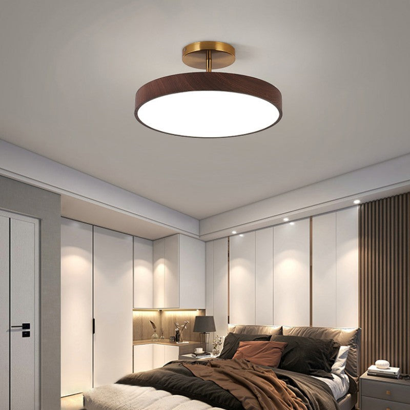 Wood effect LED ceiling light