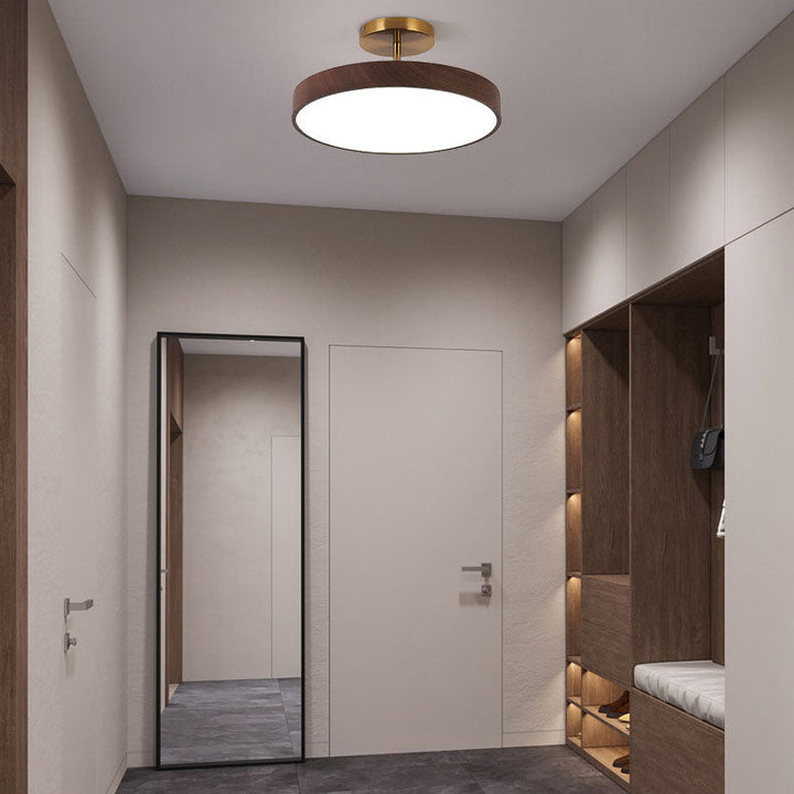 Wood effect LED ceiling light