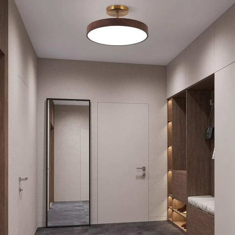 Wood effect LED ceiling light