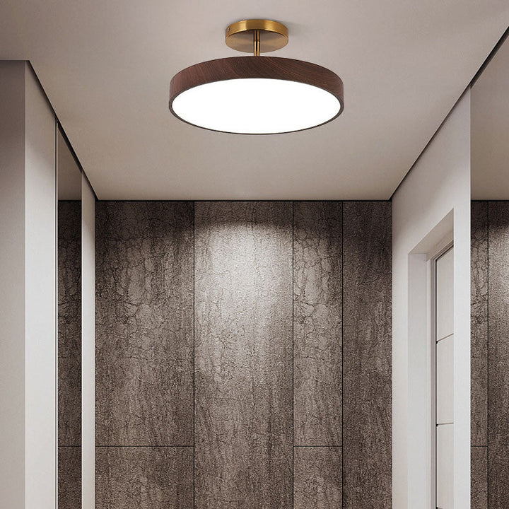 Wood effect LED ceiling light