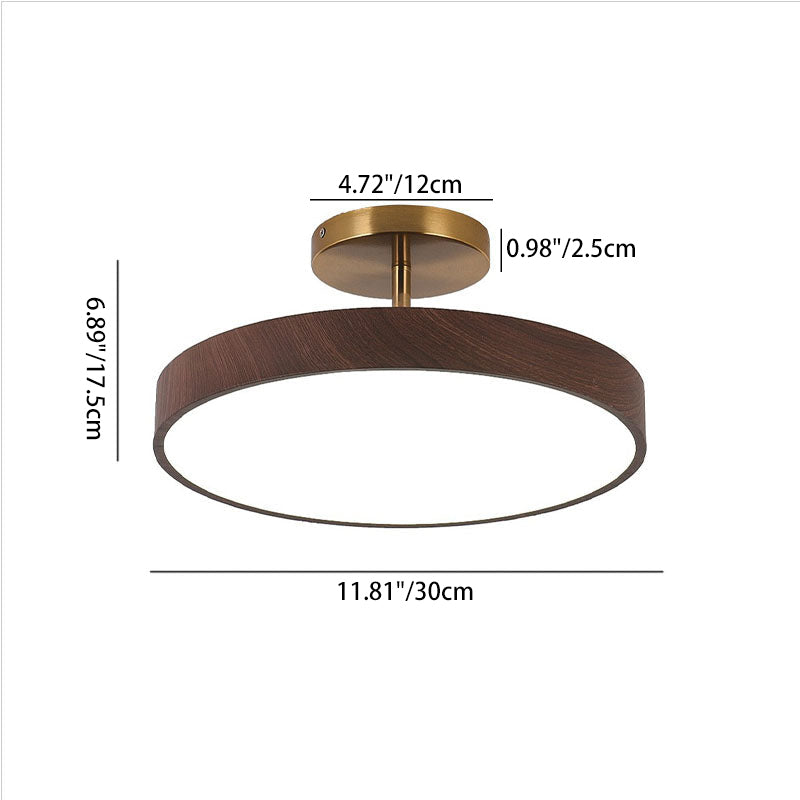 Wood effect LED ceiling light